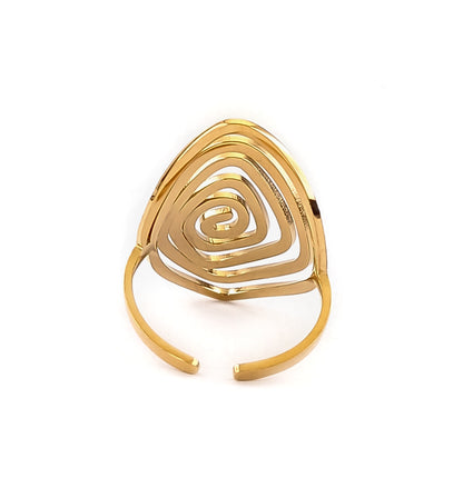 Anel Aura - em aço inoxidável dourado