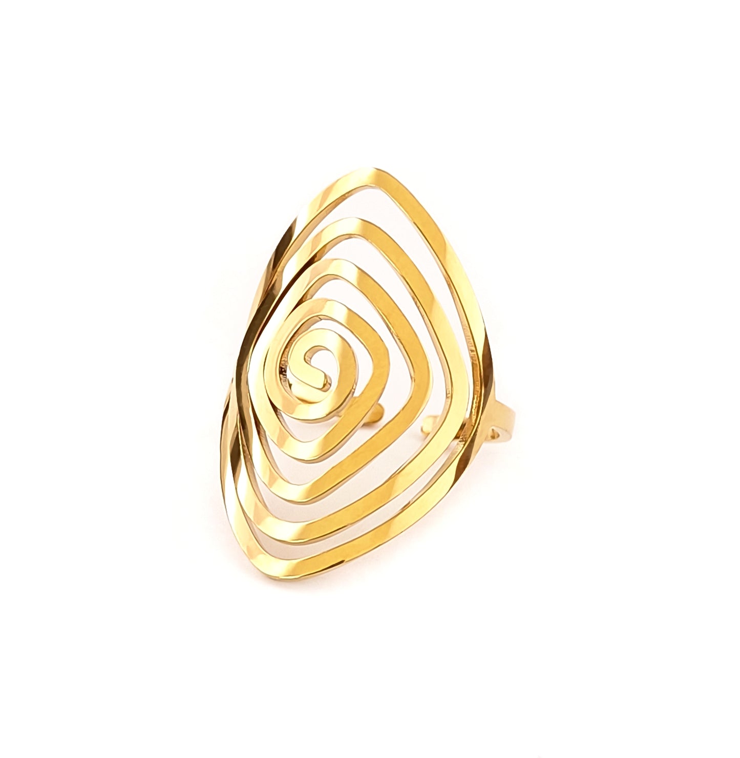 Anel Aura - em aço inoxidável dourado