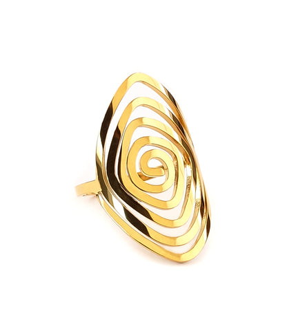 Anel Aura - em aço inoxidável dourado