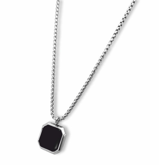 Colar Black Stone - em aço inoxidável