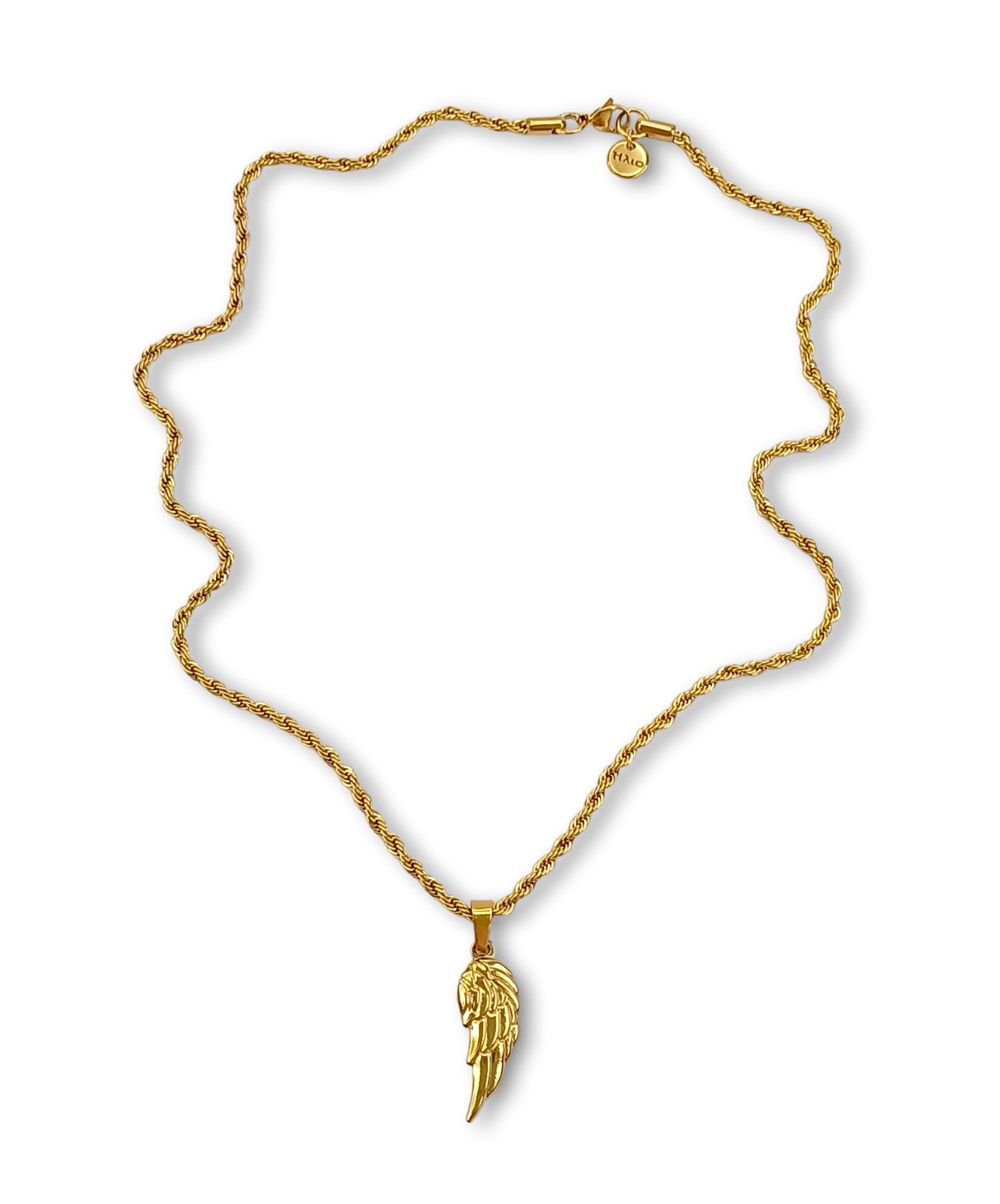 Colar Wing - em aço inoxidável dourado
