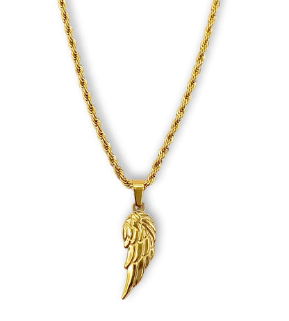 Colar Wing - em aço inoxidável dourado