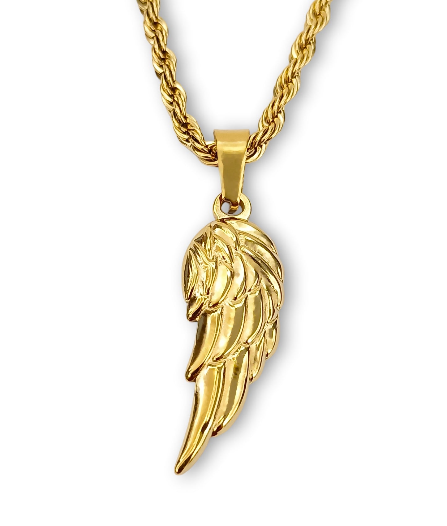 Colar Wing - em aço inoxidável dourado