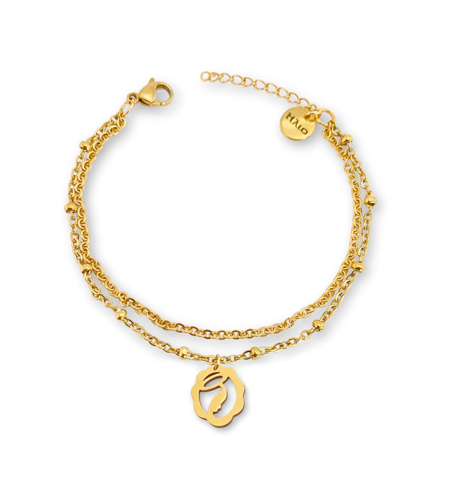 Pulseira Lady Mother - em aço inoxidável dourado