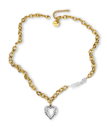 Colar Mother`s Heart Gold - em aço inoxidável