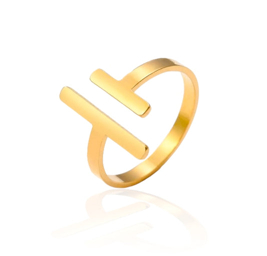 Anel Simple - em aço inoxidável dourado