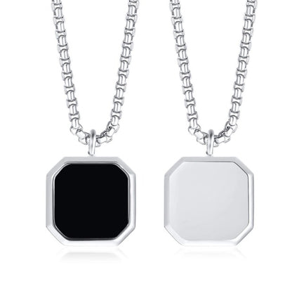 Colar Black Stone - em aço inoxidável