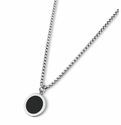 Colar Black Circle - em aço inoxidável