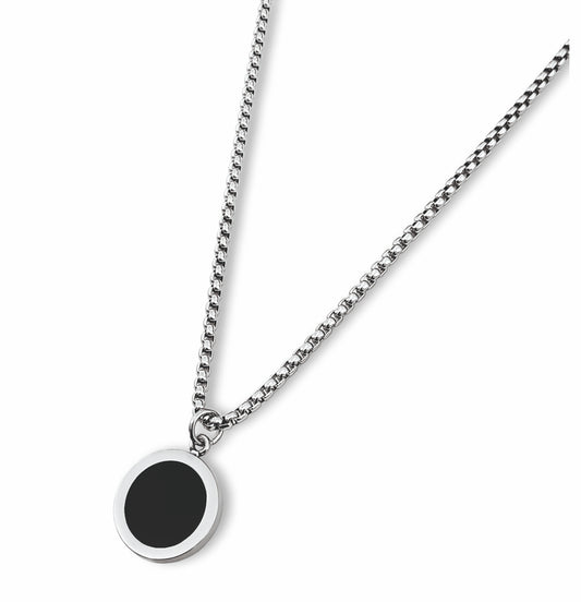 Colar Black Circle - em aço inoxidável